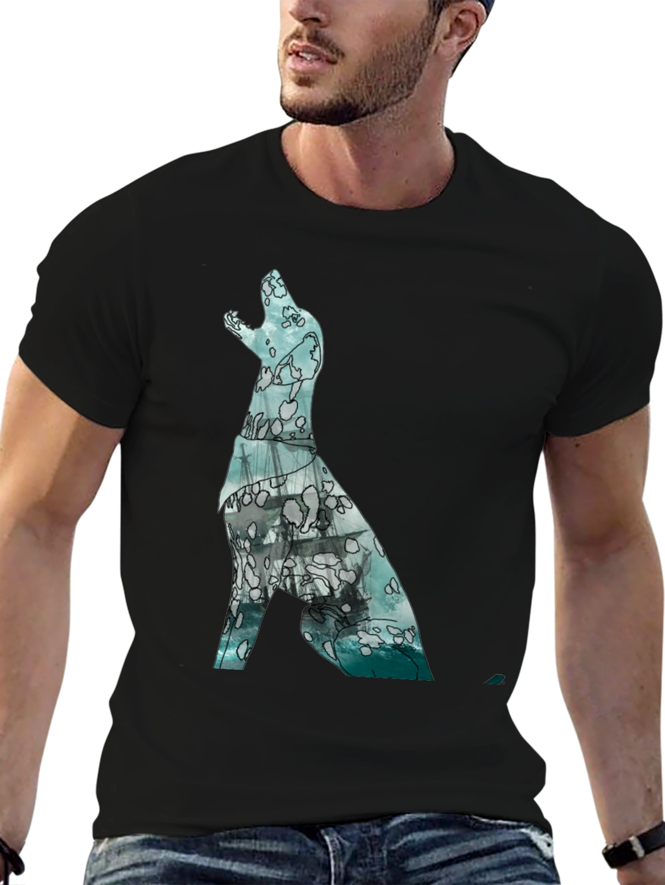 Ocean Dog Graphic Tee - Modern Print