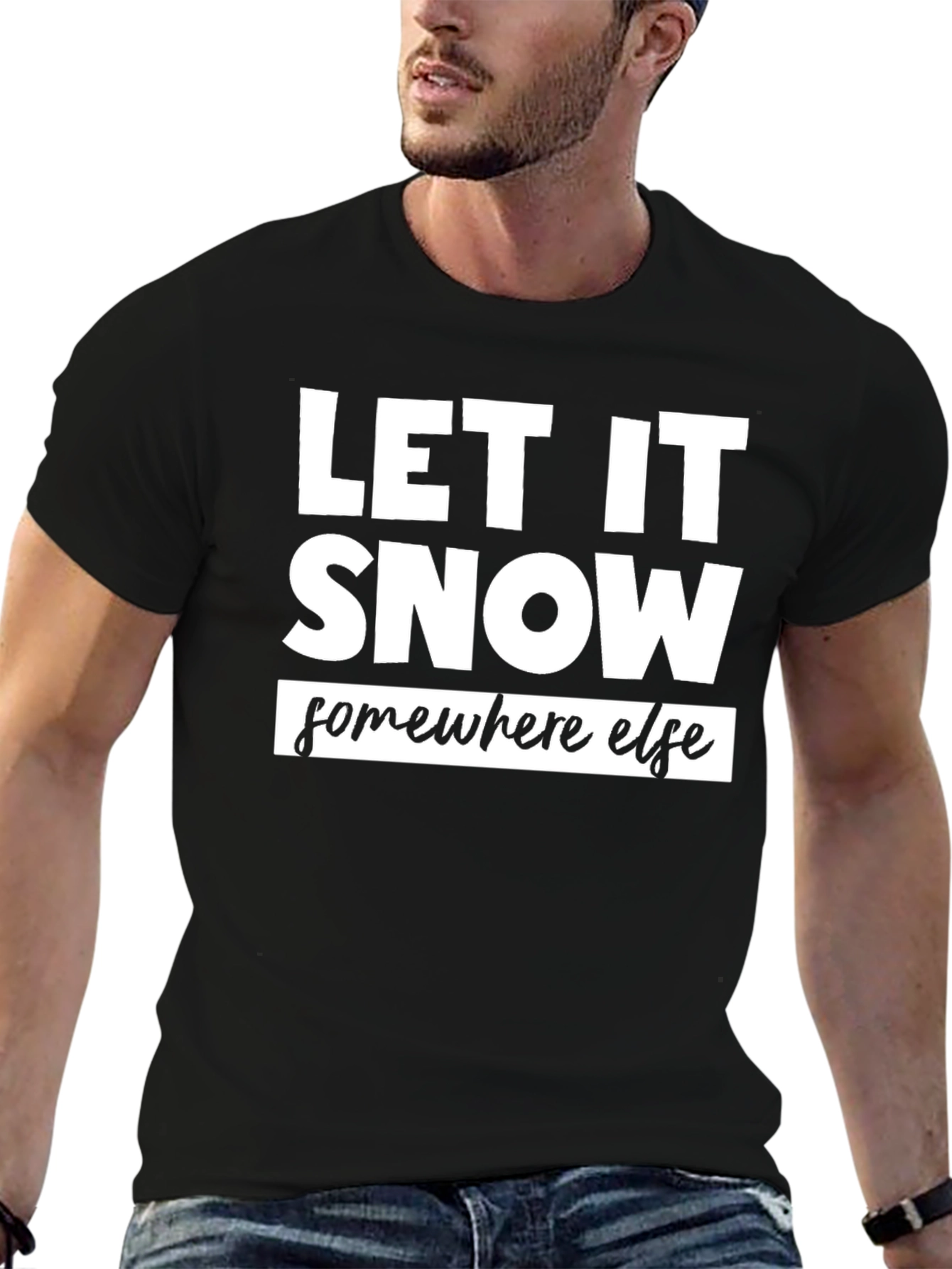 Let It Snow T-Shirt - Black Graphic Tee