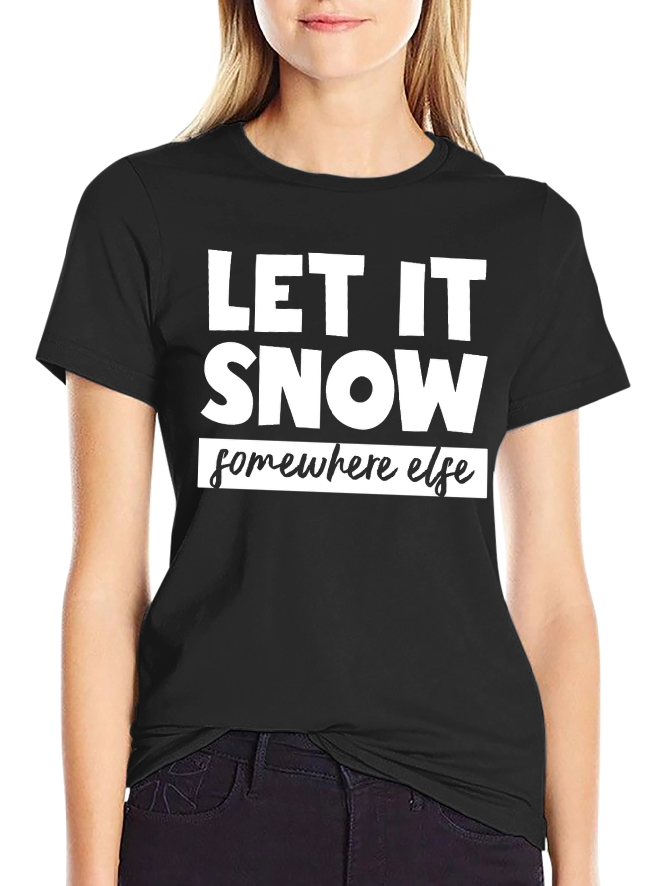 Let It Snow T-Shirt - Black Graphic Tee