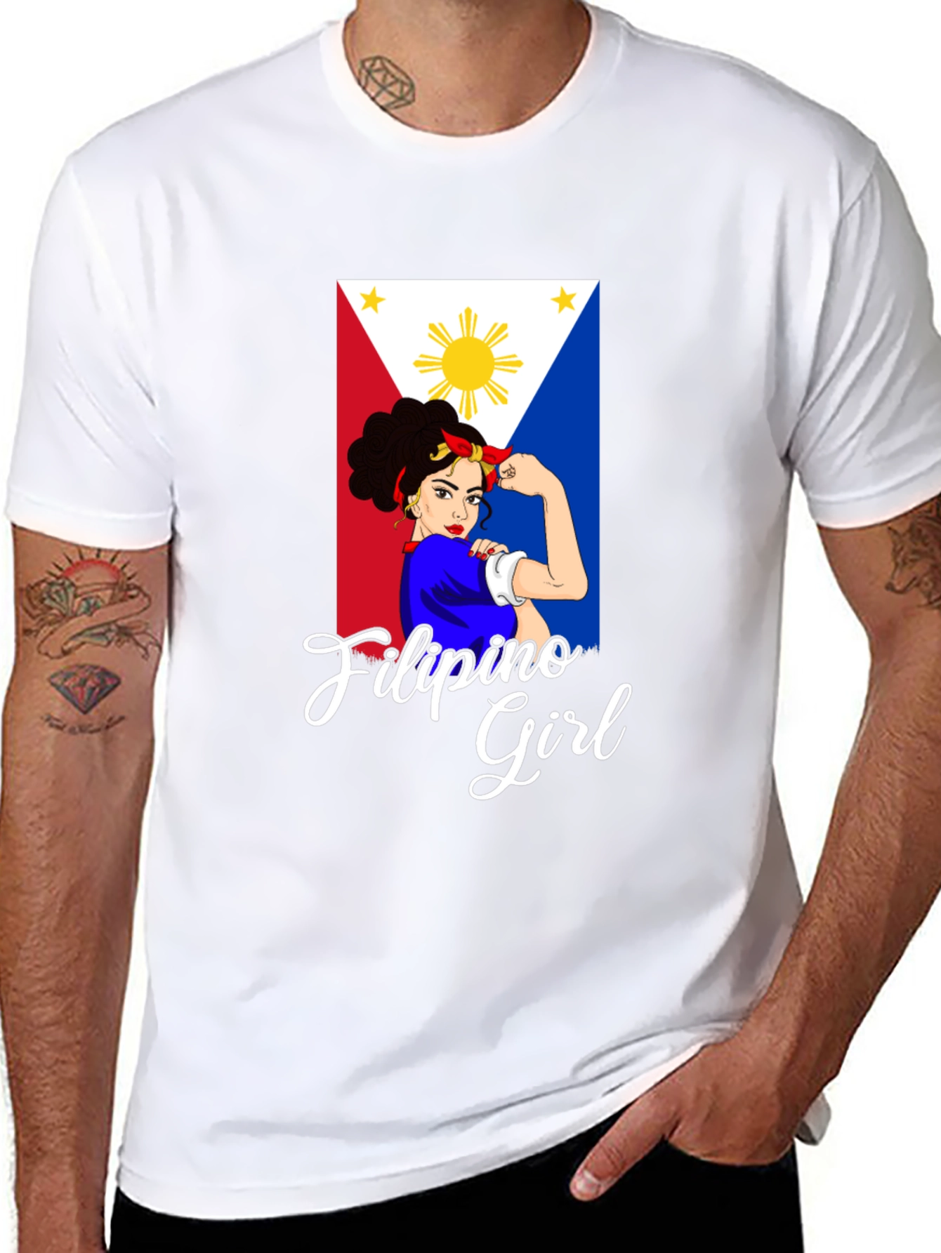 Filipino Girl Power T-Shirt - Black Cotton Tee
