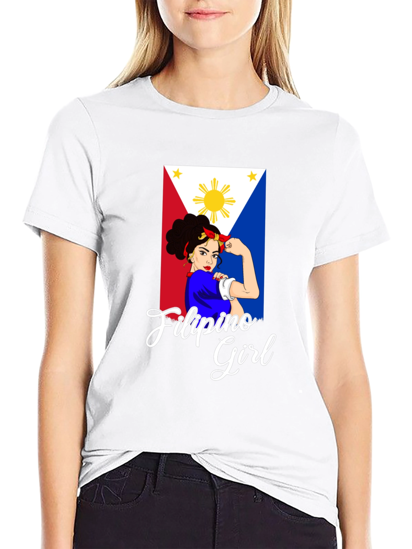 Filipino Girl Power T-Shirt - Black Cotton Tee