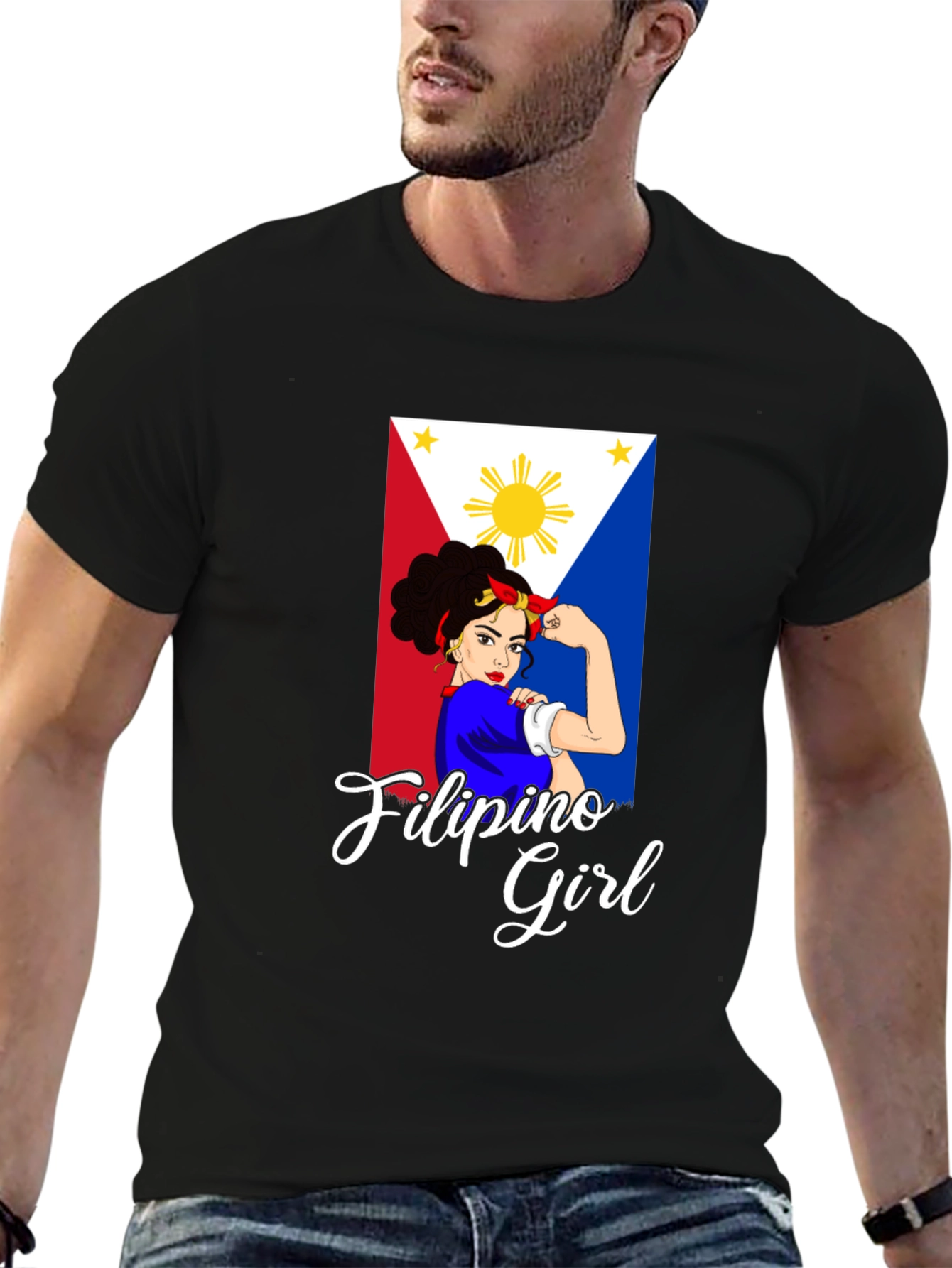 Filipino Girl Power T-Shirt - Black Cotton Tee