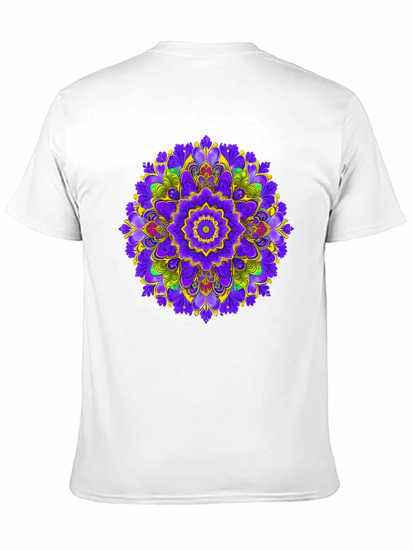Vibrant Mandala Graphic Print Black T-Shirt