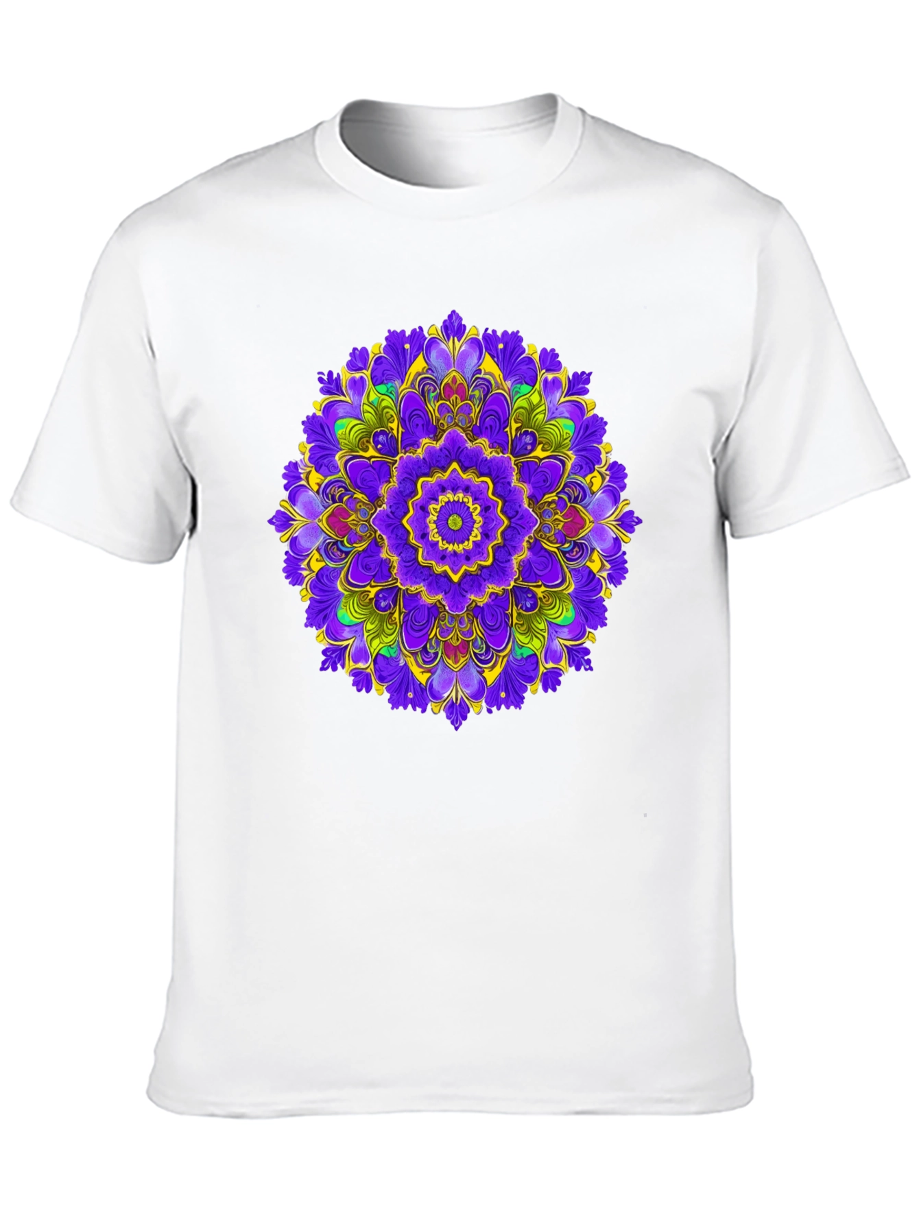 Vibrant Mandala Graphic Print Black T-Shirt