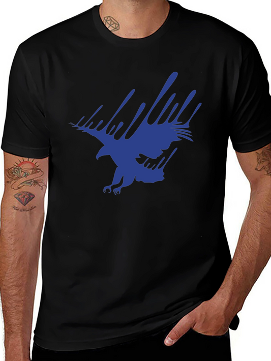 Bold Eagle Graphic Print Tee - Black