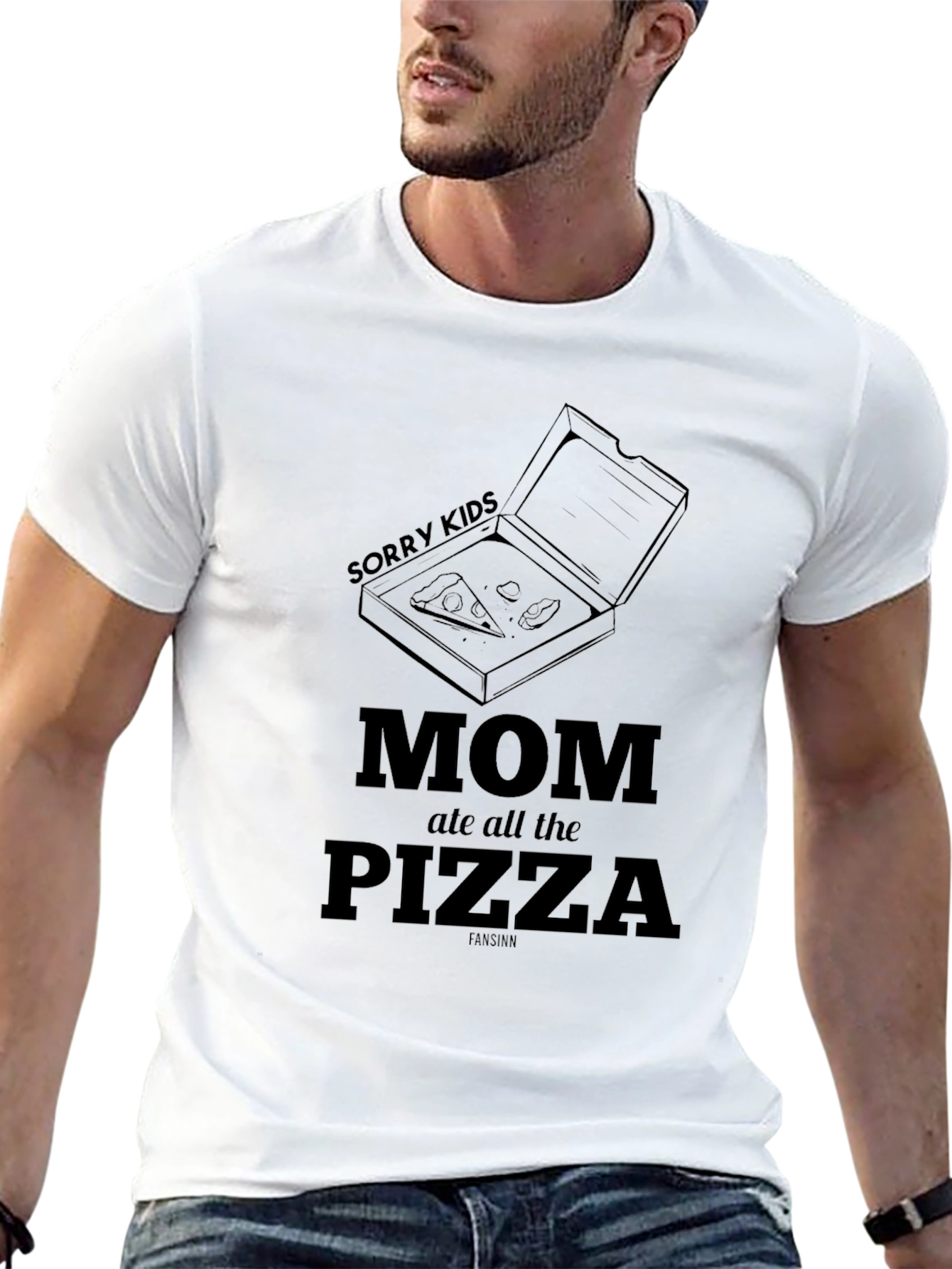 Mom Ate All The Pizza Funny Graphic T-Shirt