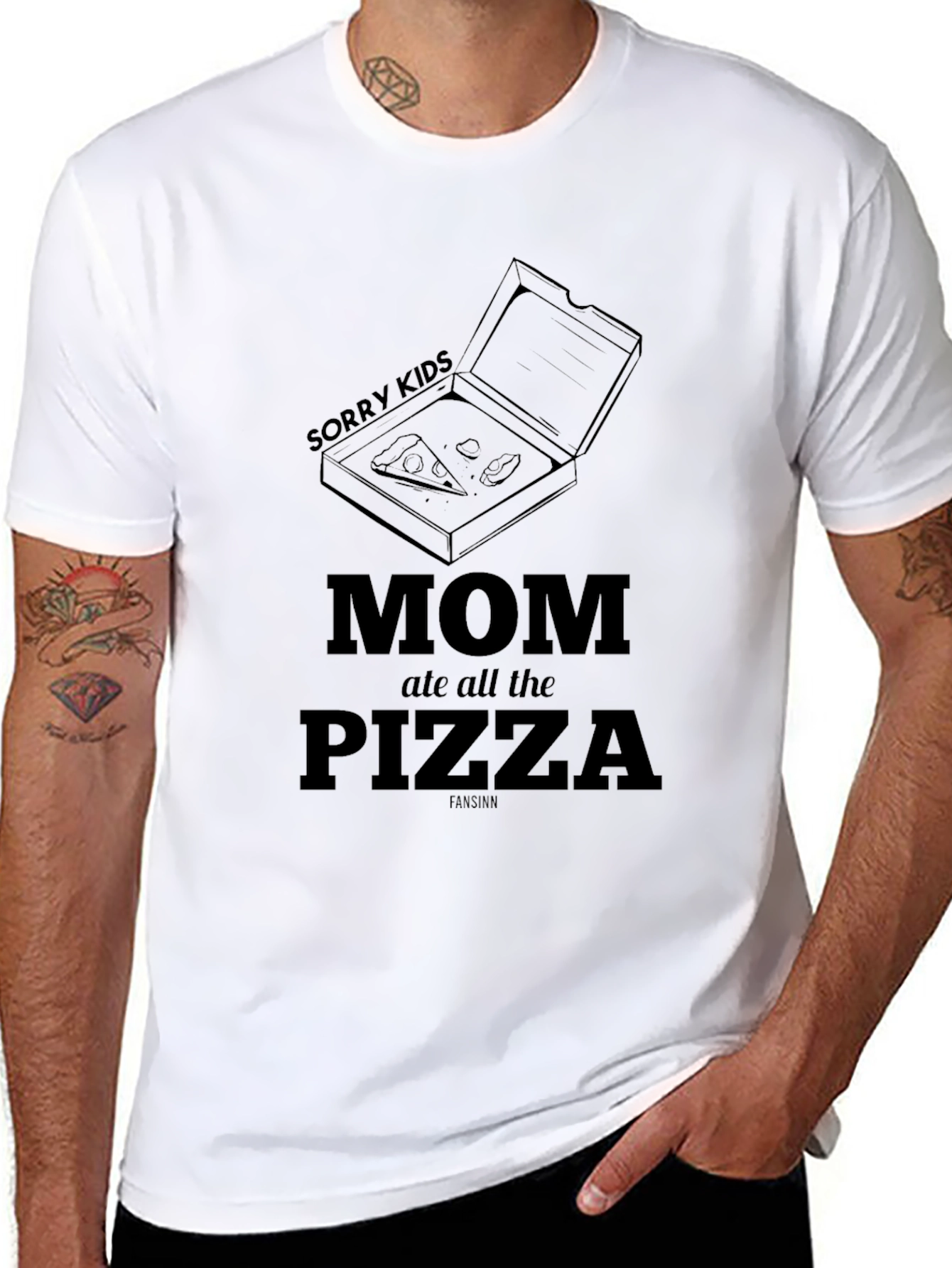 Mom Ate All The Pizza Funny Graphic T-Shirt