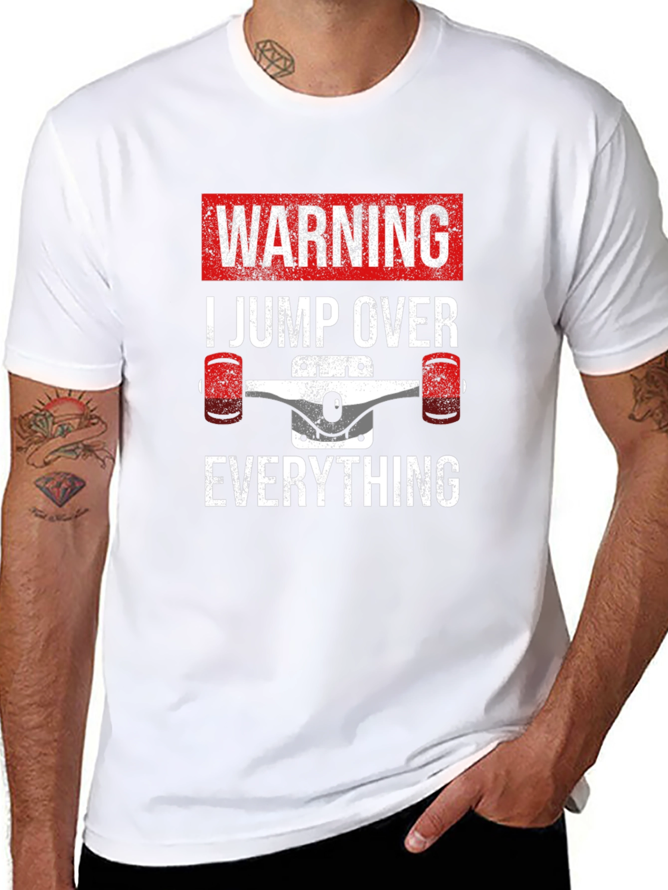 Warning Skateboard Jump Over Everything T-Shirt