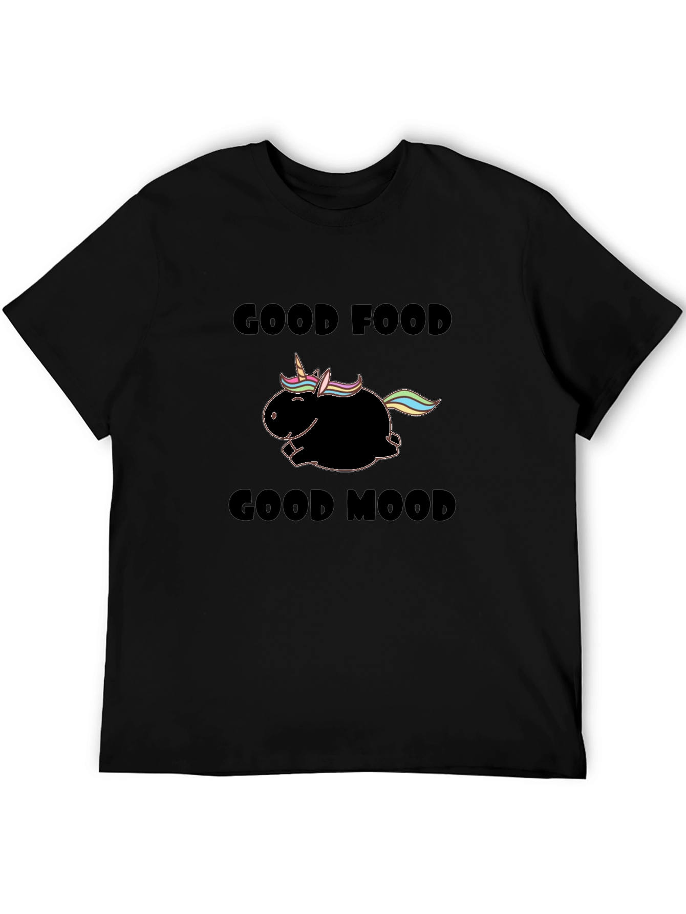 Good Food Good Mood Unisex Black T-Shirt