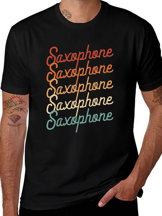 Retro Saxophone T-Shirt - Music Lover Tee