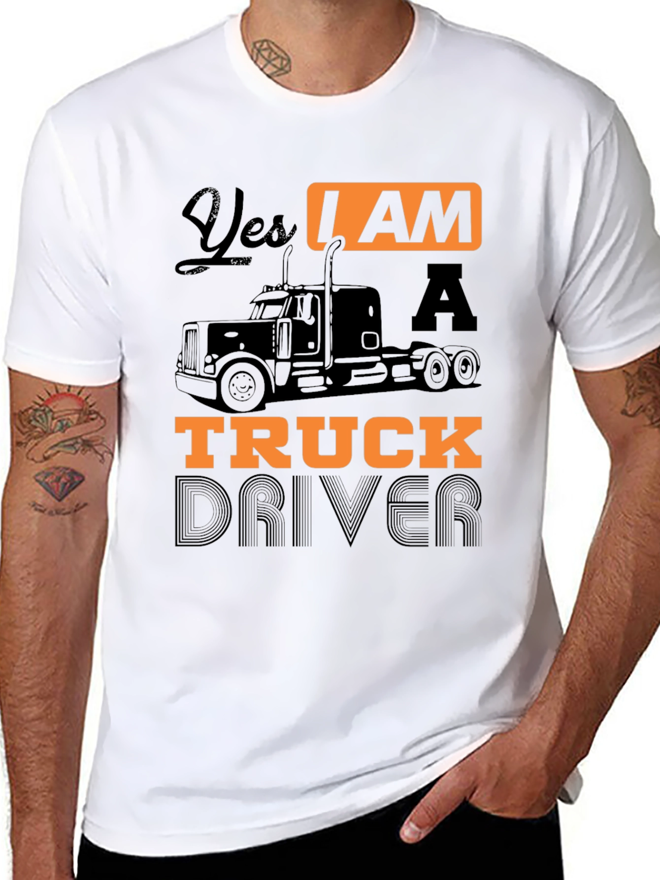 Yes I Am A Truck Driver Black Graphic T-Shirt