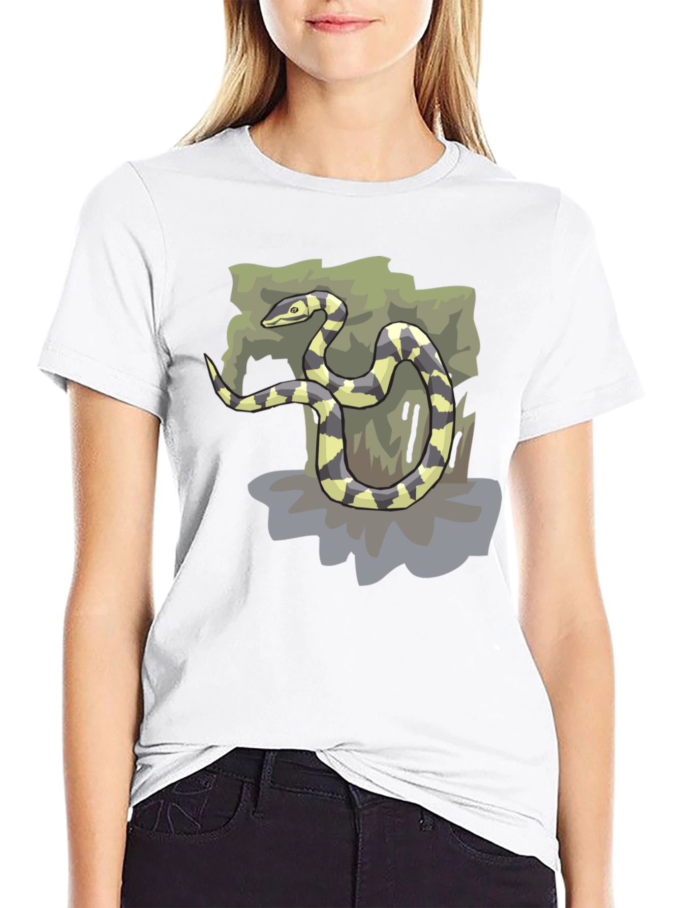 Snake Graphic Black T-Shirt - Casual Style