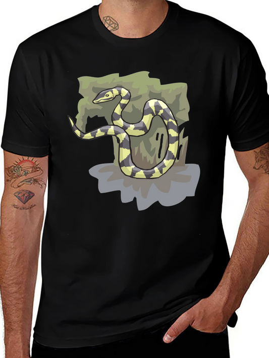 Snake Graphic Black T-Shirt - Casual Style