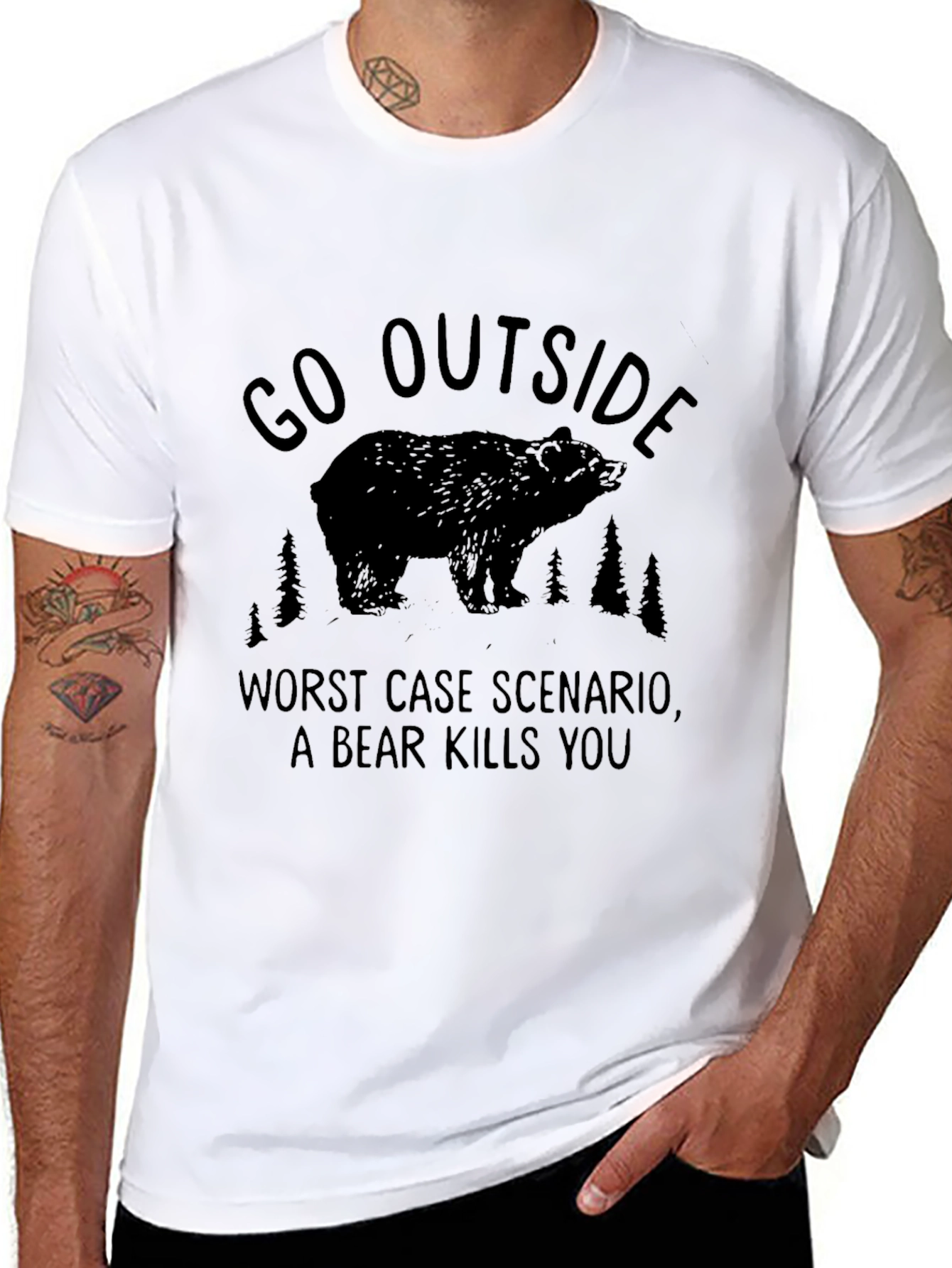 Go Outside Bear Graphic Tee - Unisex