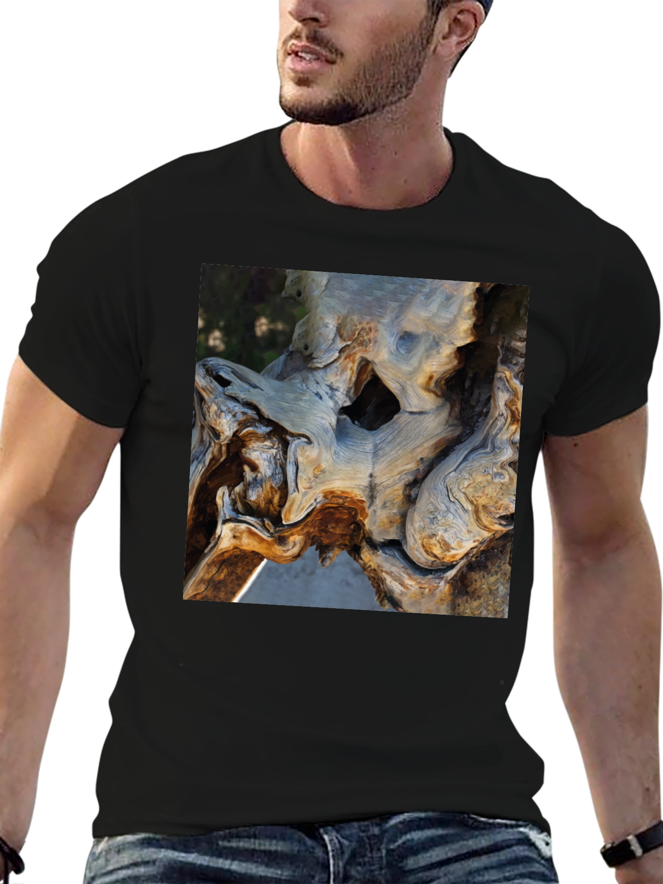 Nature Art Tee - Organic Tree Trunk Graphic