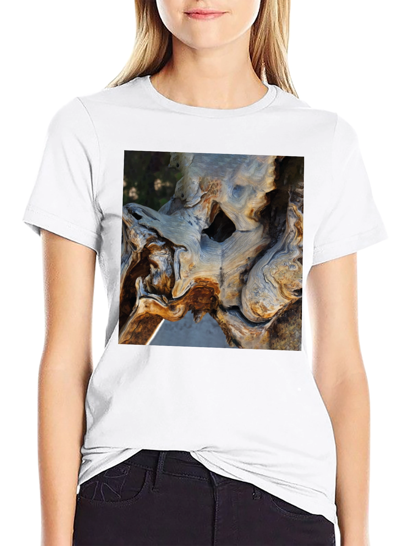 Nature Art Tee - Organic Tree Trunk Graphic