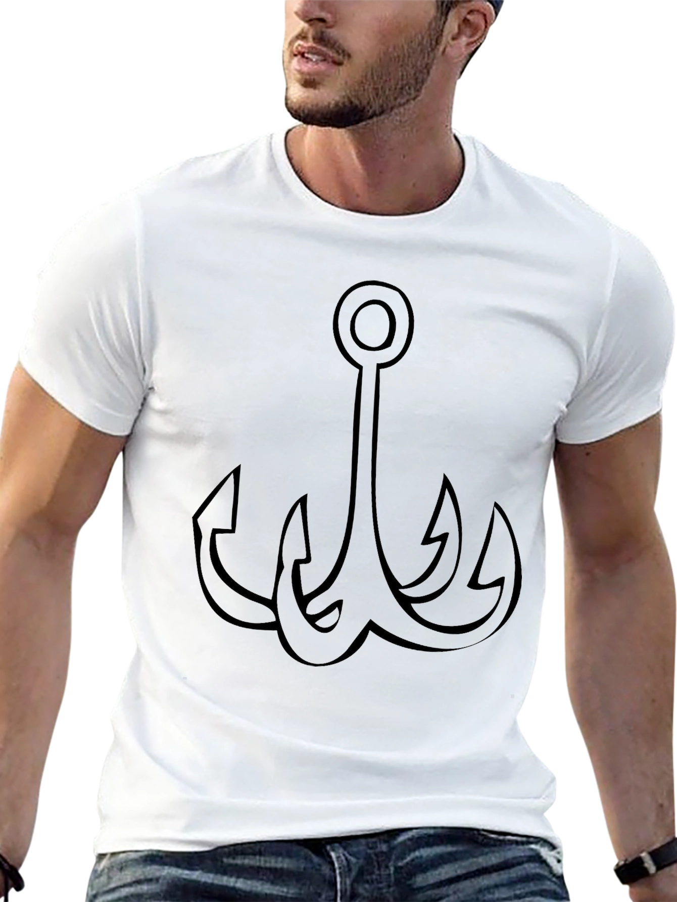 Mens Black Graphic Tee - Anchor Design