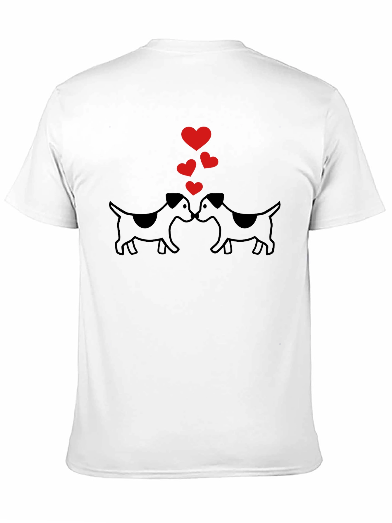 Dog Lovers T-Shirt - Kissing Dogs & Hearts