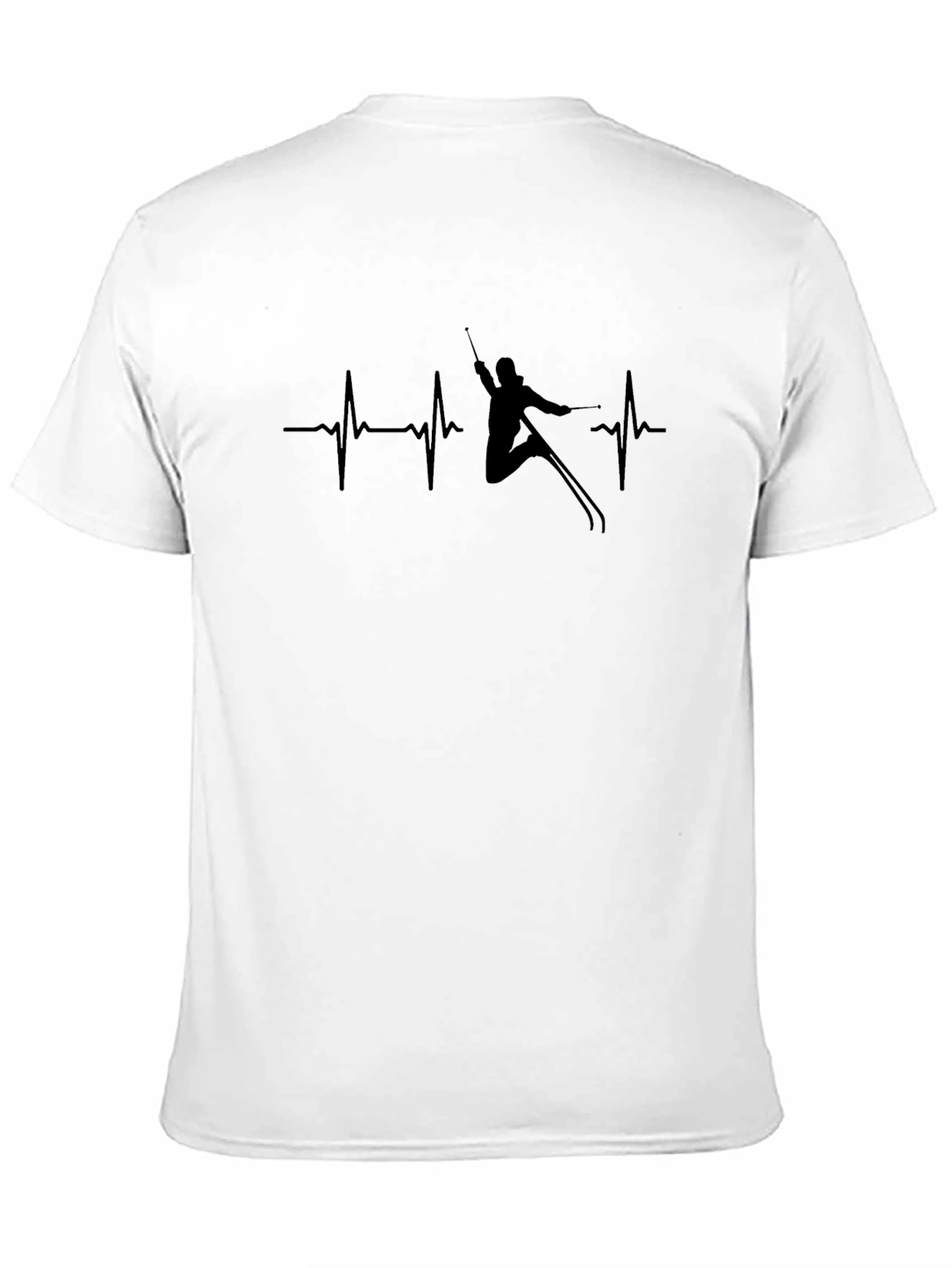 Ski Heartbeat T-Shirt - Black Skiing Passion Tee