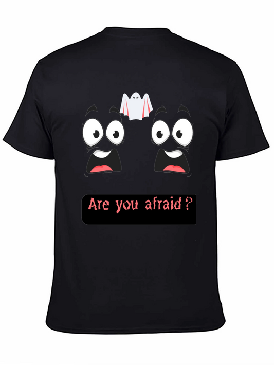 Spooky Face Graphic Tee - Are You Afraid? Halloween T-Shirt