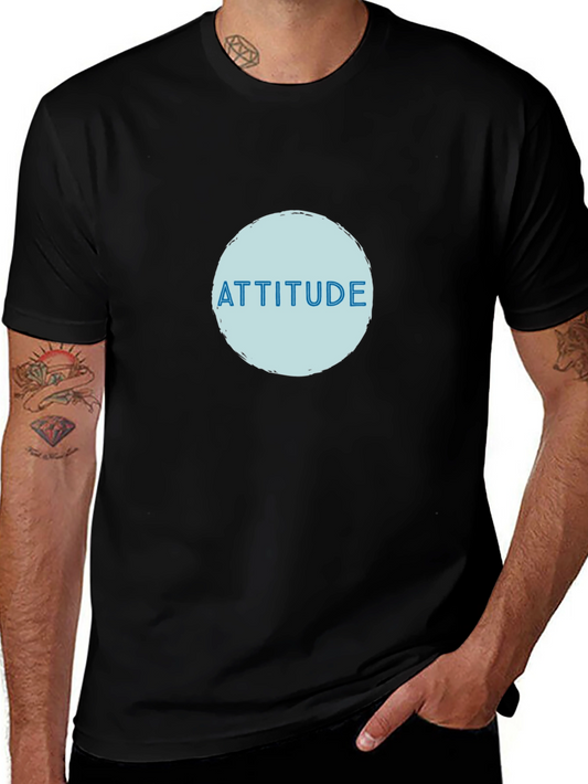 Attitude Graphic Print T-Shirt - Black