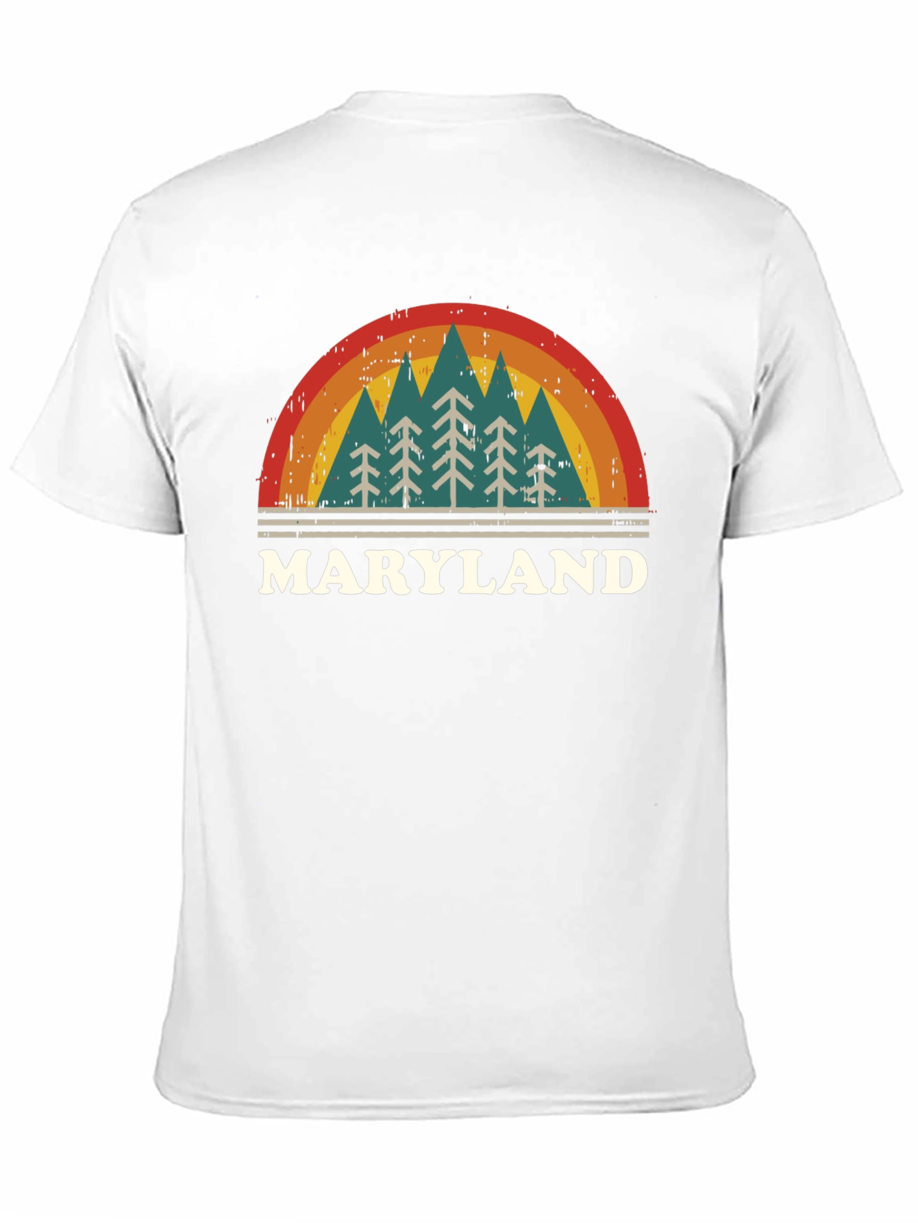 Maryland Retro Rainbow Tree Graphic T-Shirt