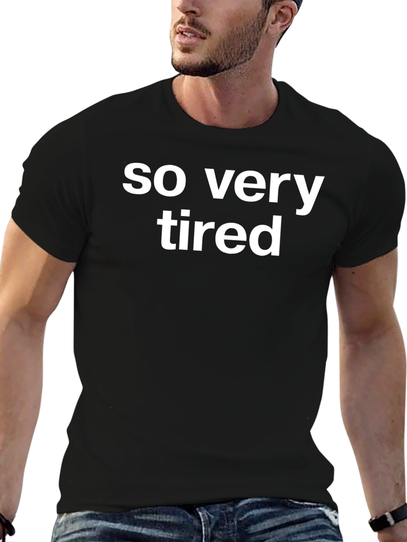 So Very Tired Graphic Tee - Unisex Black T-Shirt