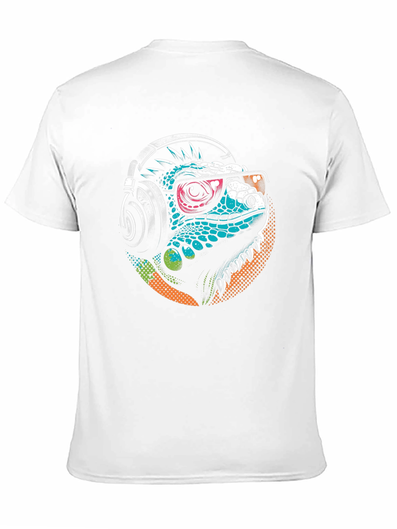 Cool Iguana Tee: Stylish Lizard with Headphones
