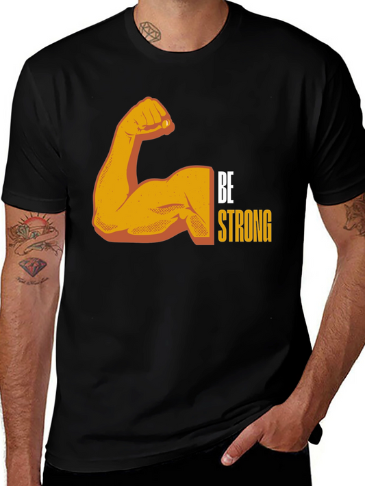 Be Strong Graphic Tee - Black Cotton Blend