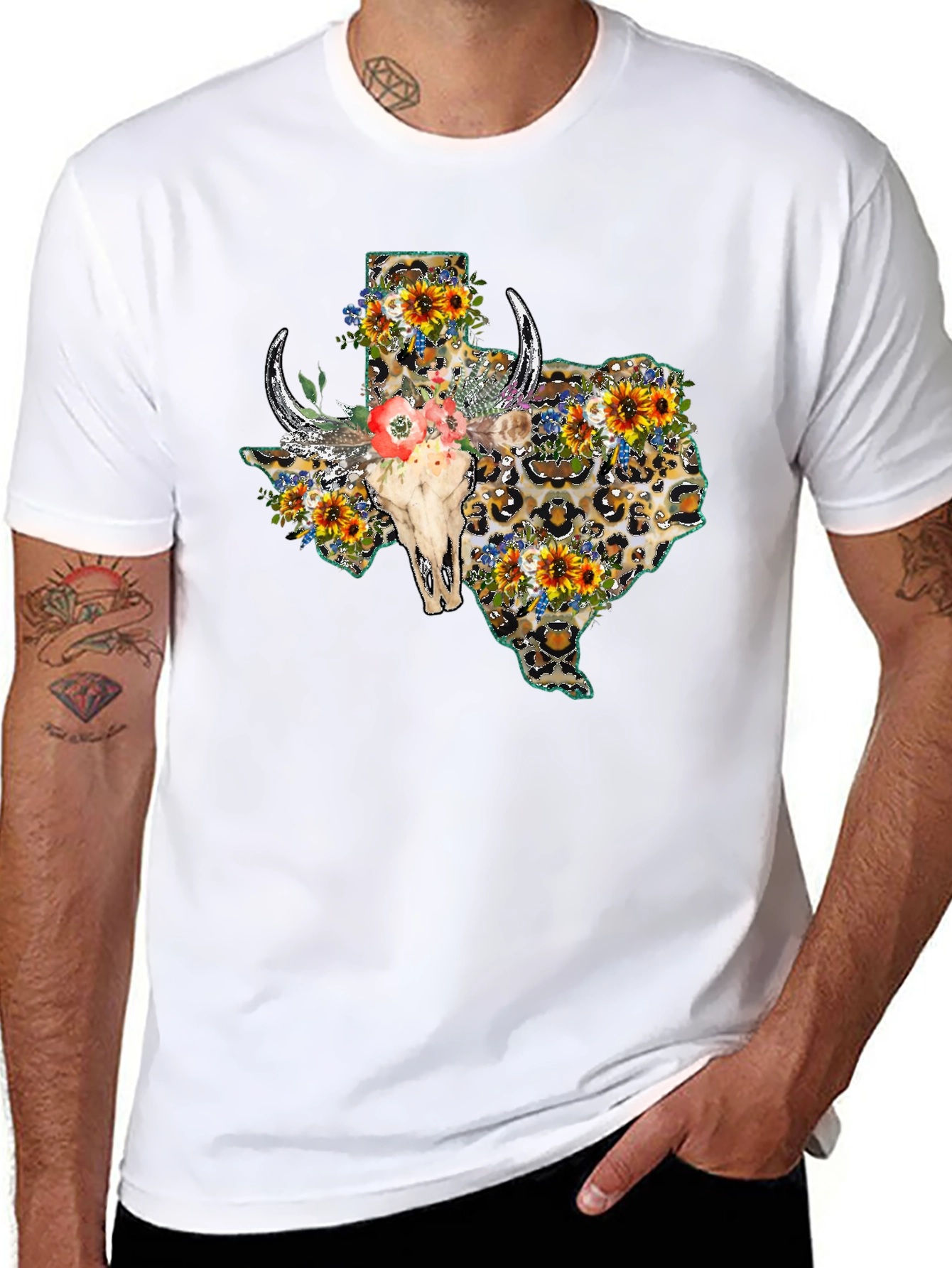 Texas Leopard Skull Graphic Tee