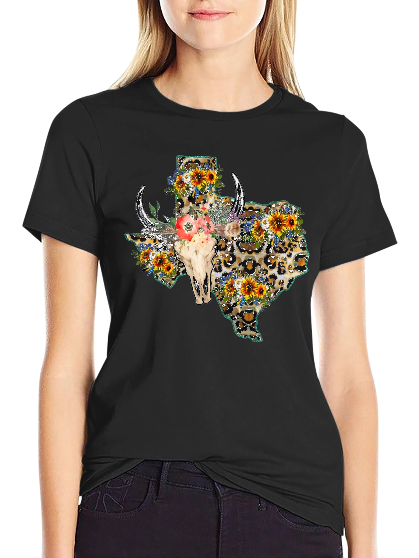 Texas Leopard Skull Graphic Tee