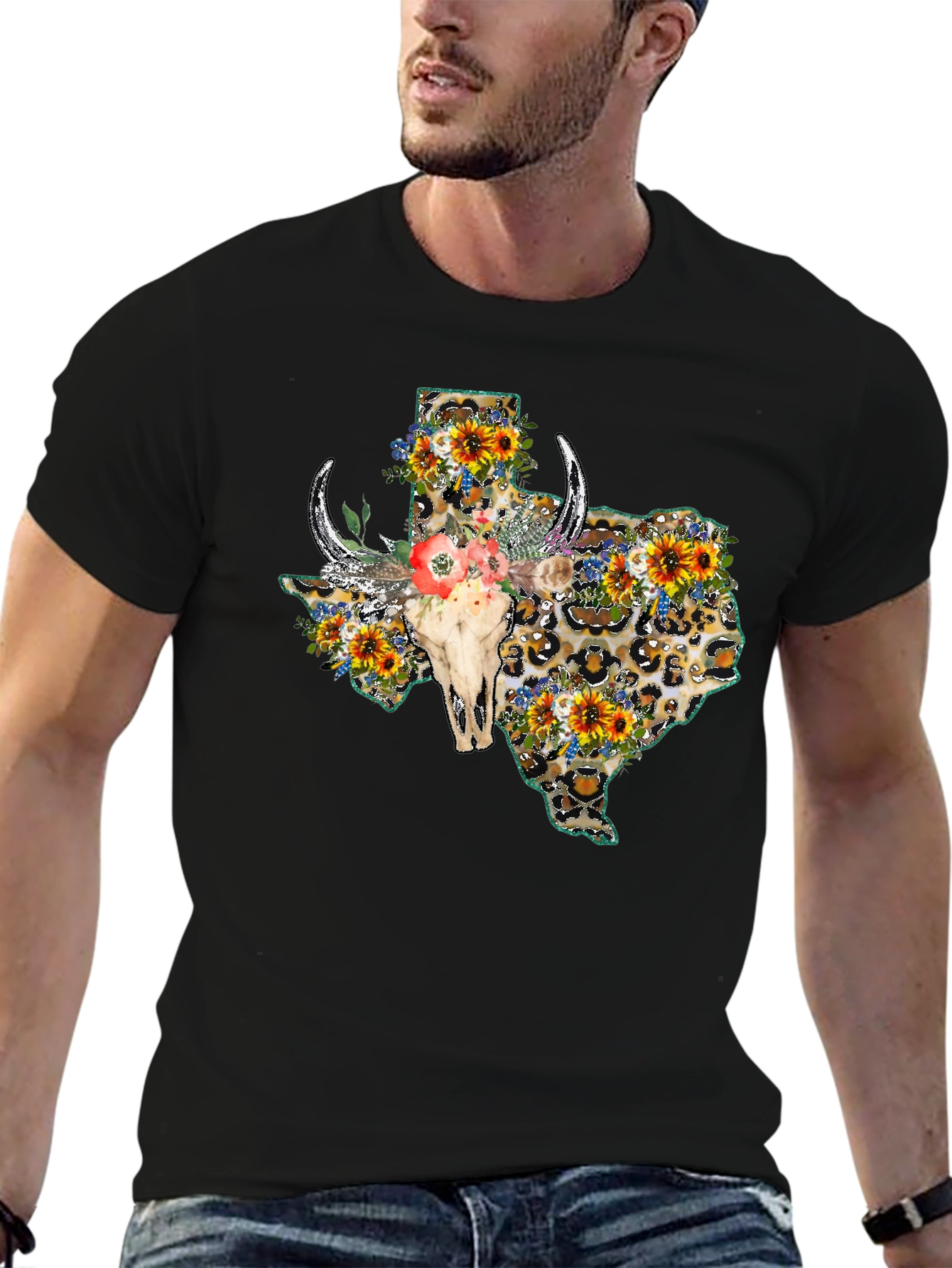 Texas Leopard Skull Graphic Tee
