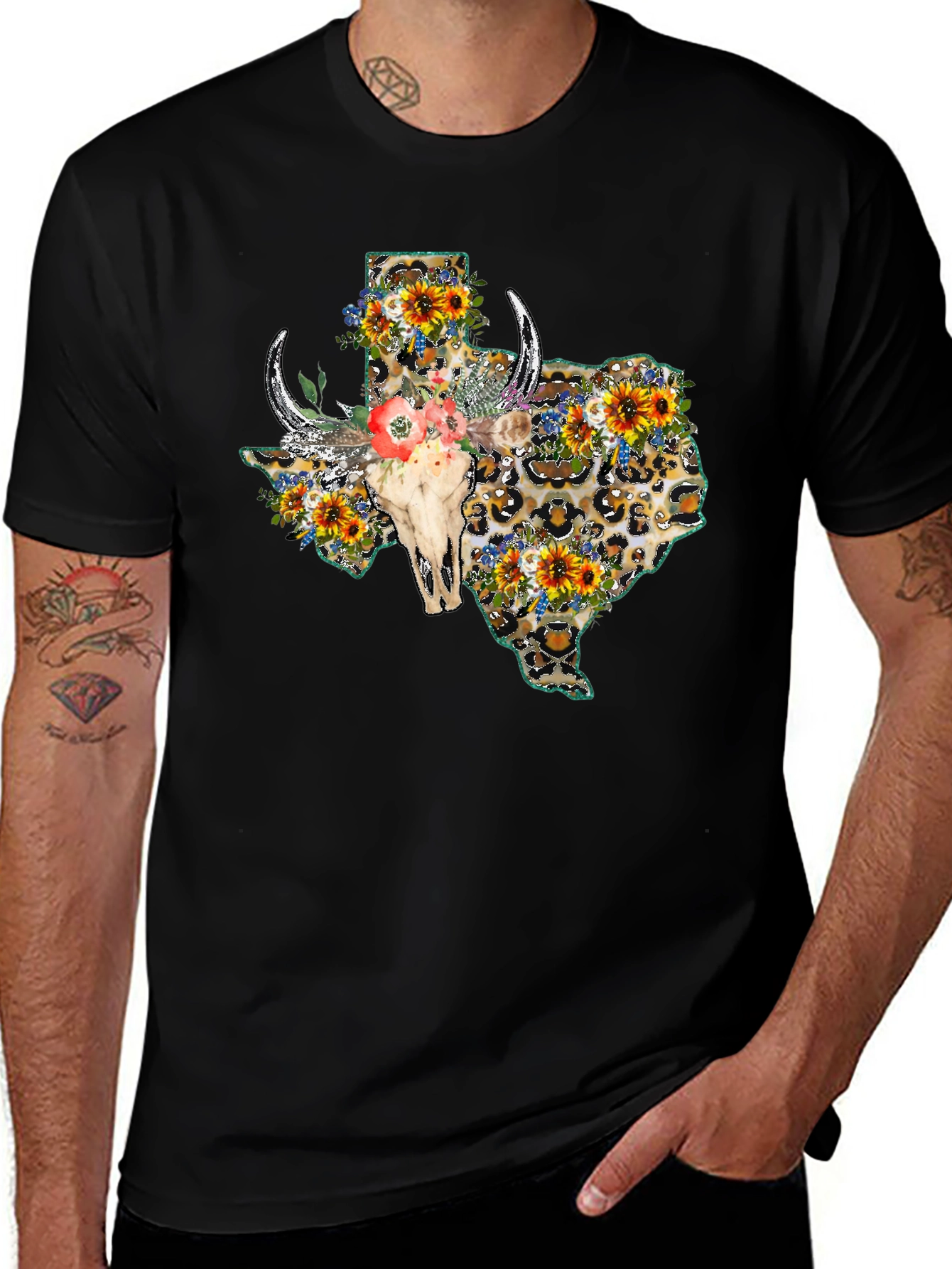 Texas Leopard Skull Graphic Tee