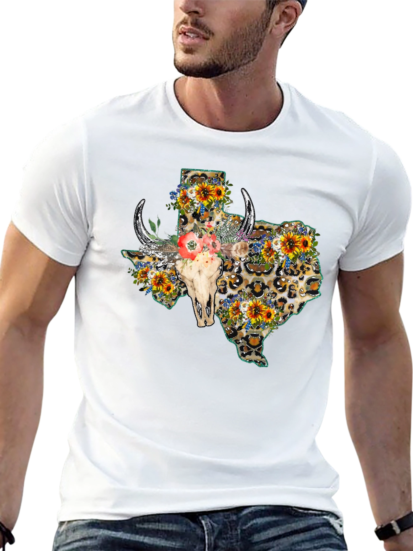 Texas Leopard Skull Graphic Tee