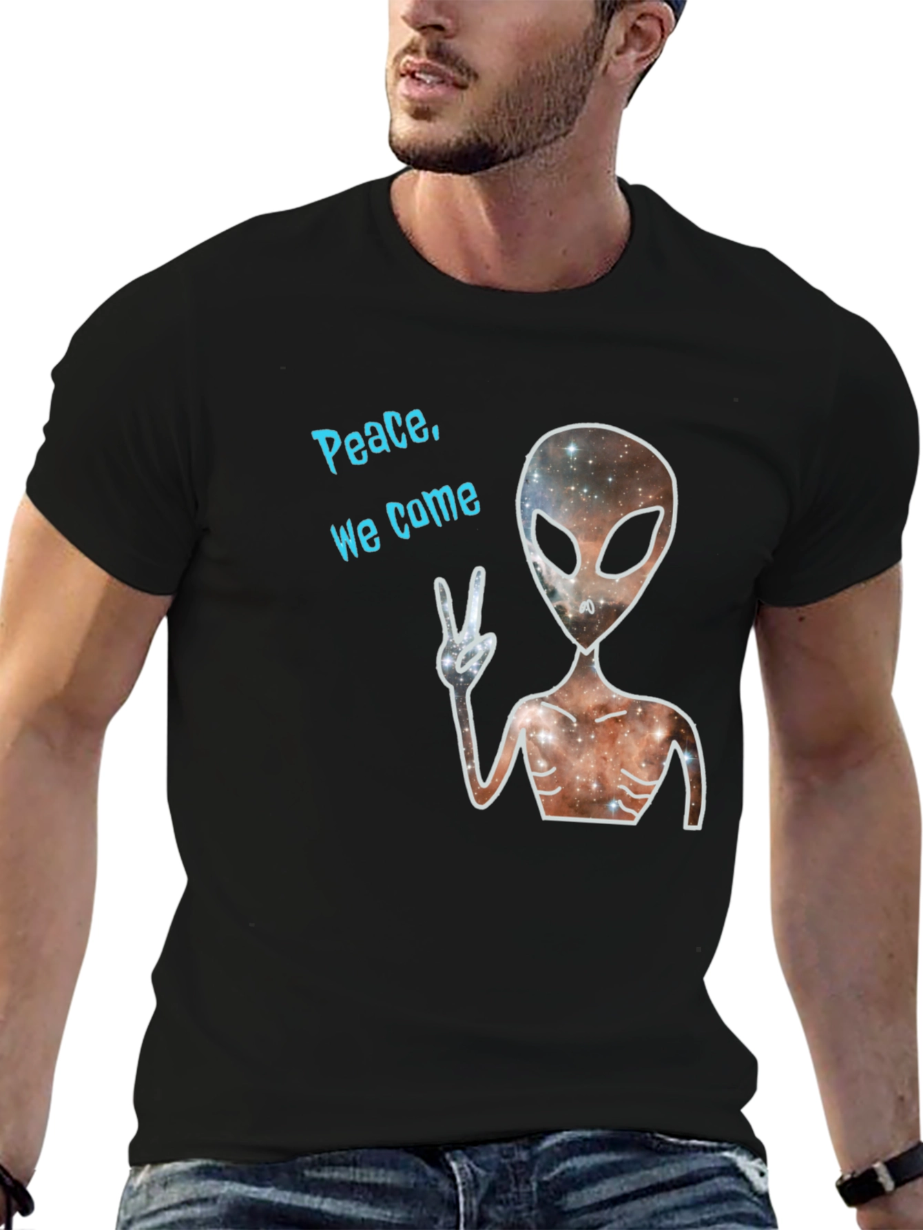 Peaceful Alien Graphic T-Shirt