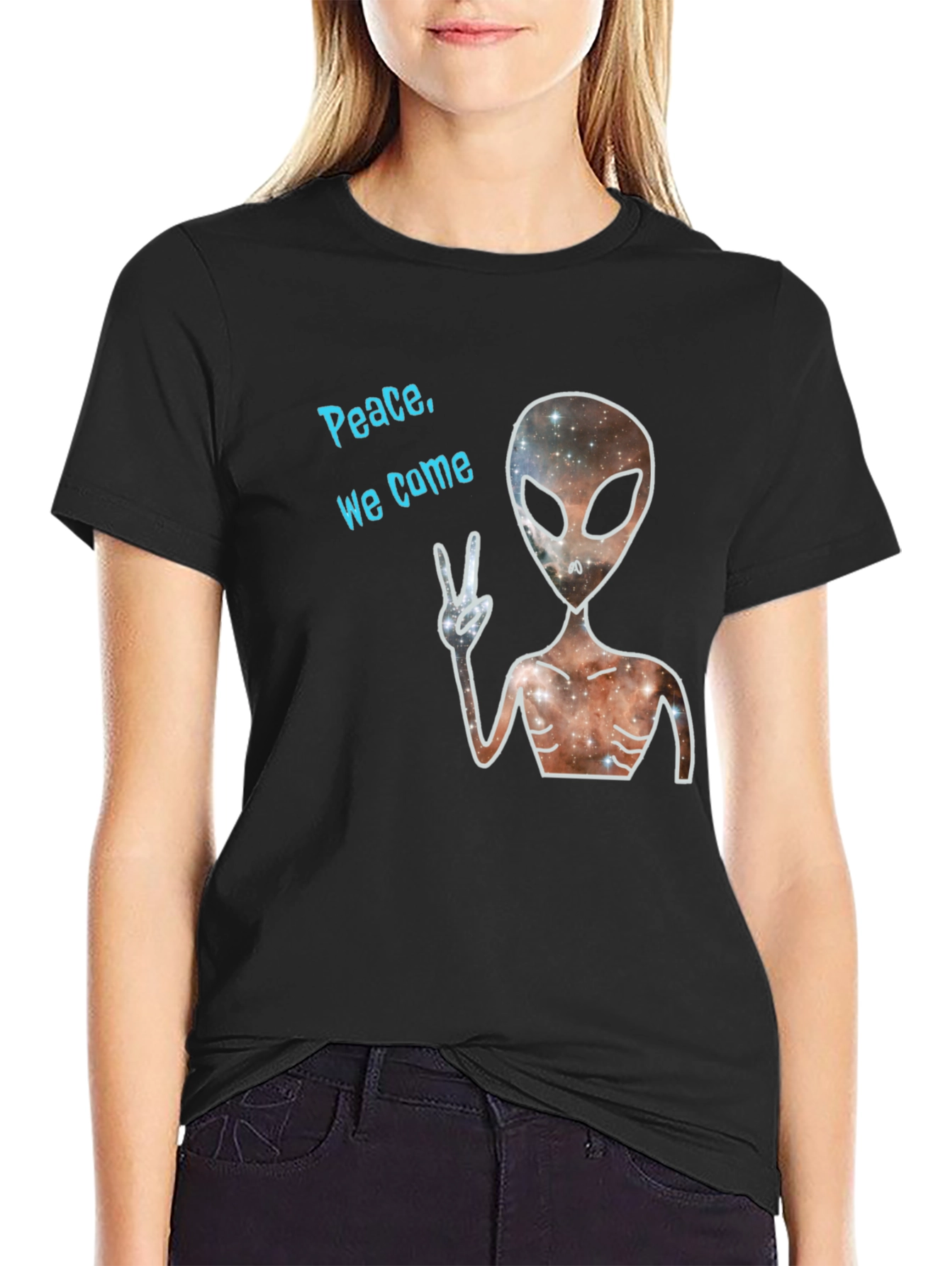 Peaceful Alien Graphic T-Shirt