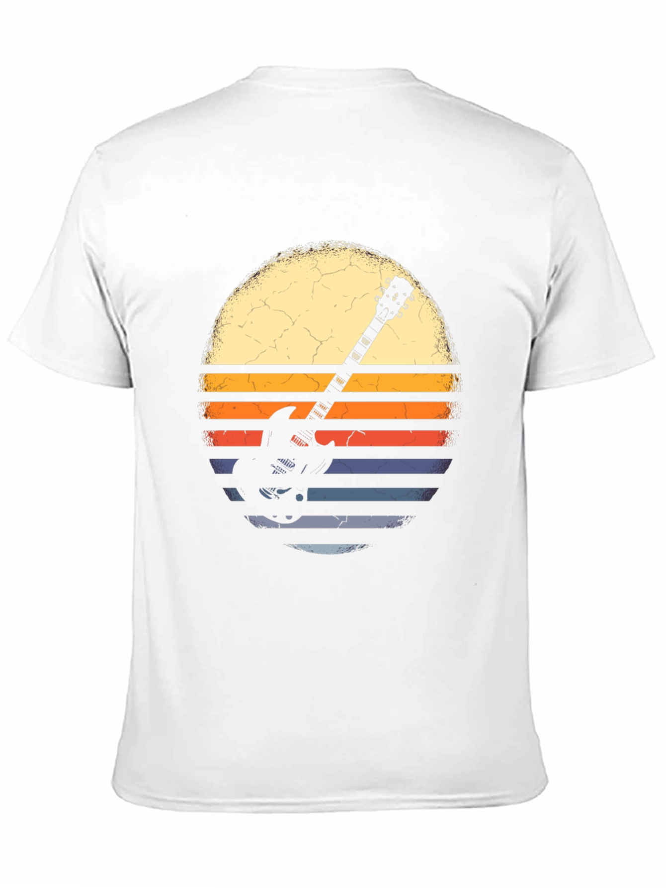 Retro Guitar Sunset Graphic Tee - Black