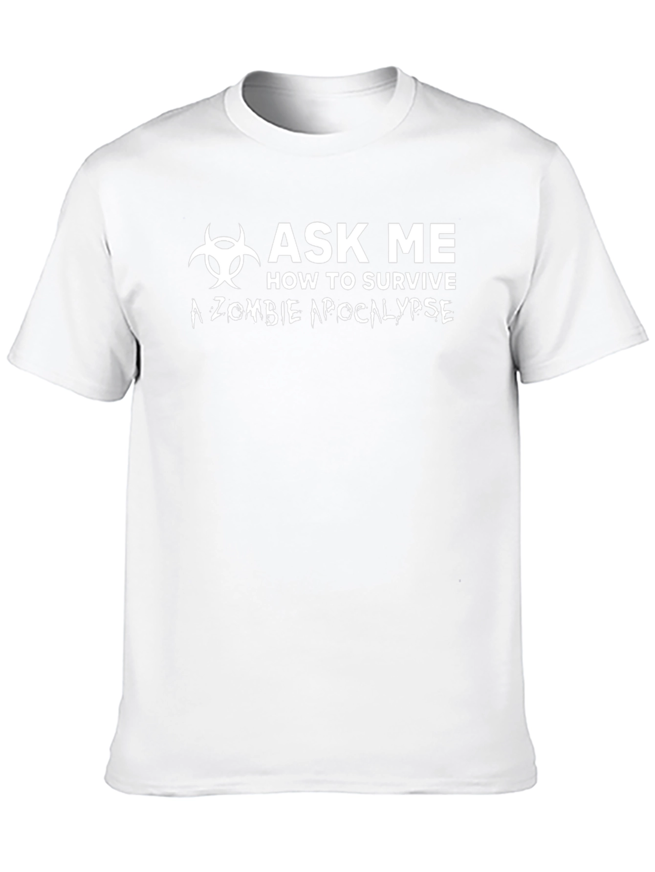 Zombie Apocalypse Survival Ask Me Black T-Shirt