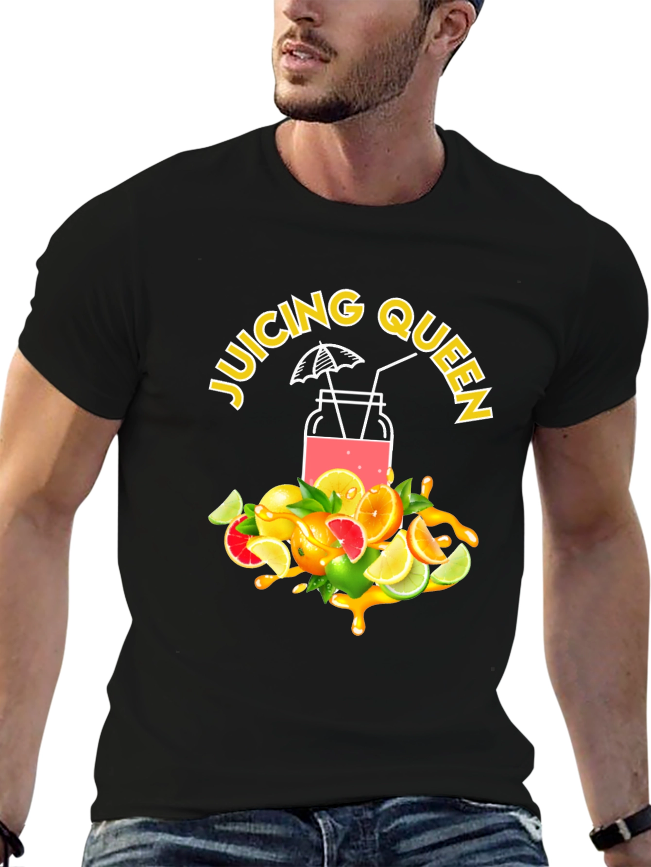 Juicing Queen Graphic Tee - Summer Fruit Design