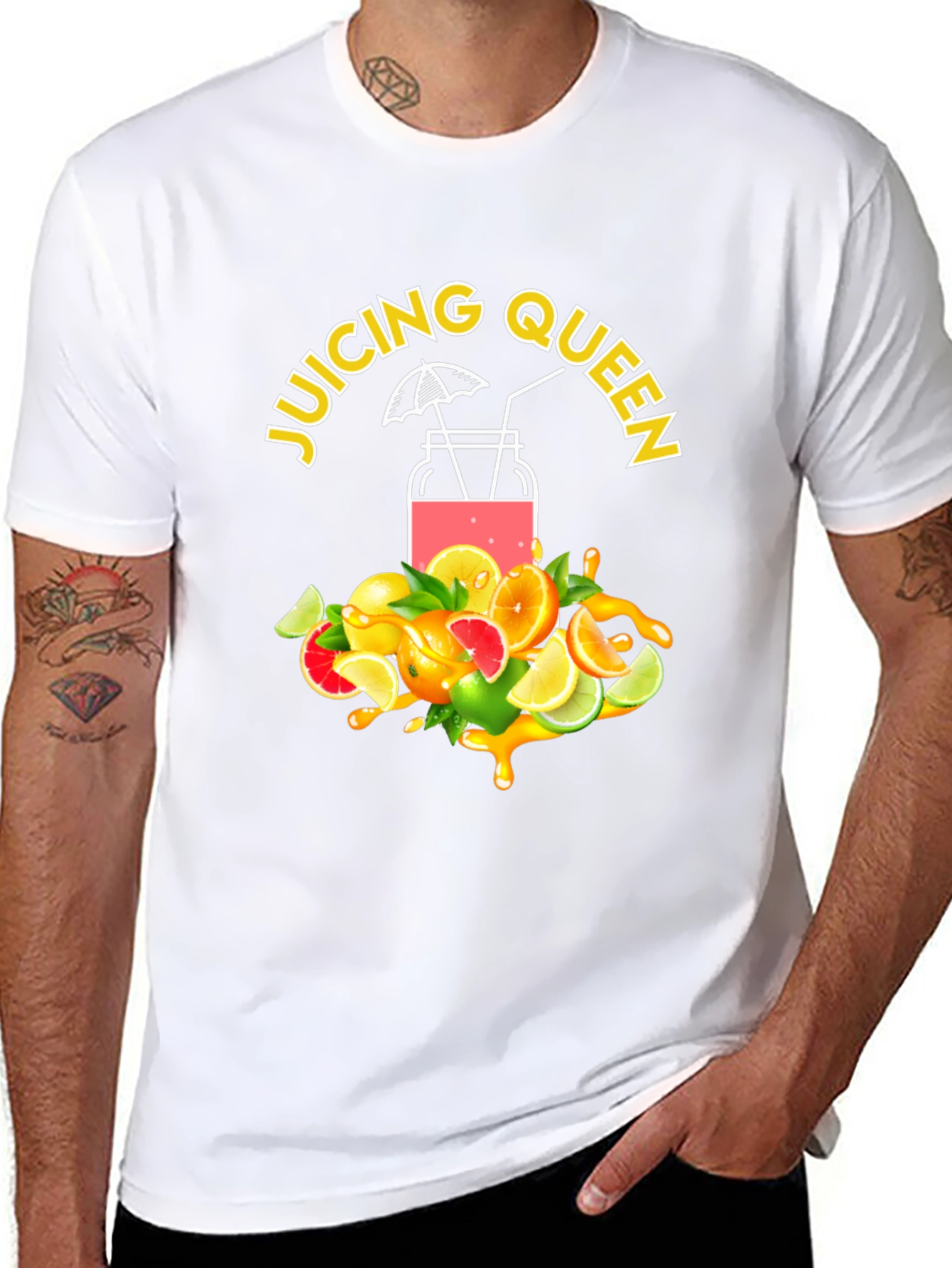 Juicing Queen Graphic Tee - Summer Fruit Design