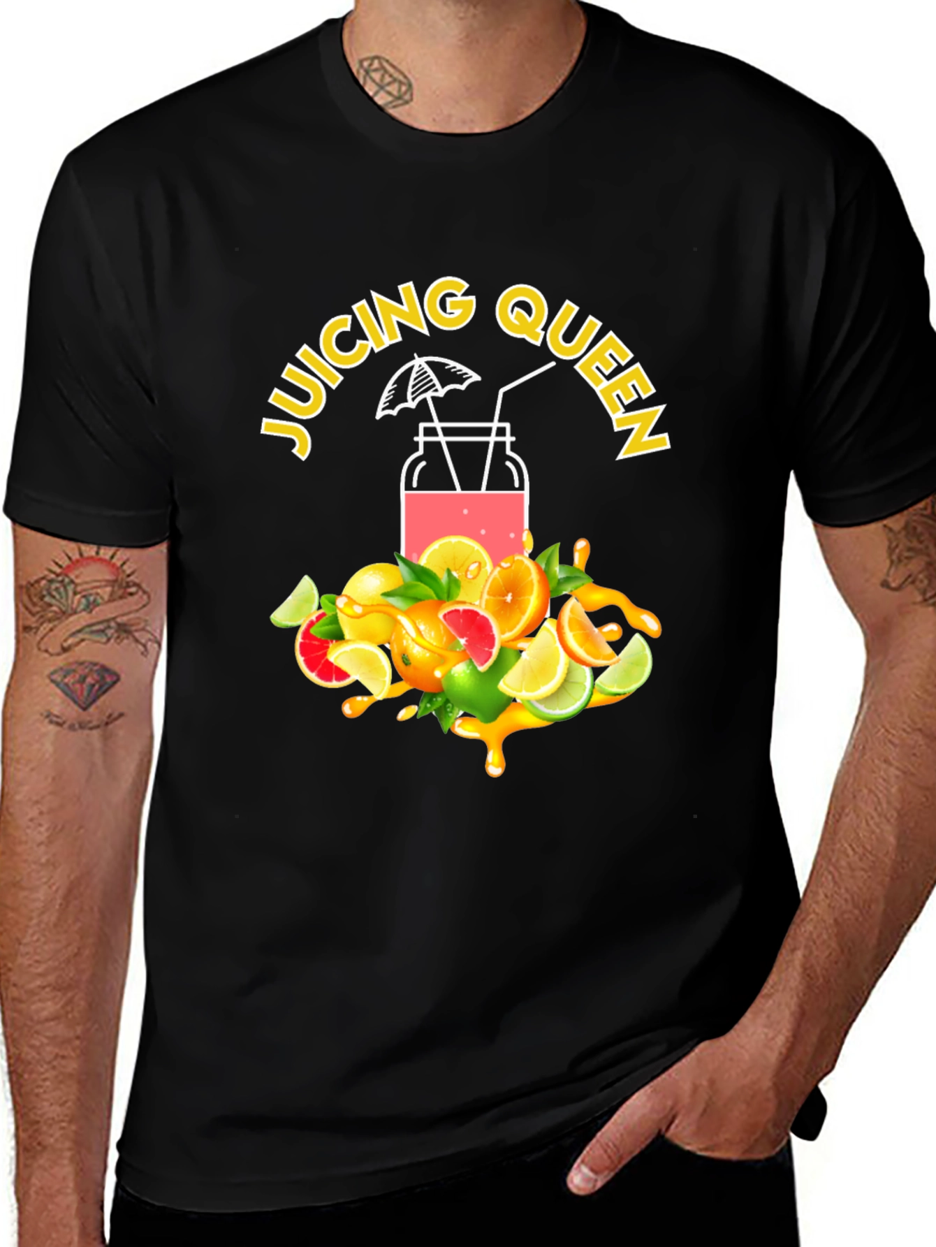 Juicing Queen Graphic Tee - Summer Fruit Design