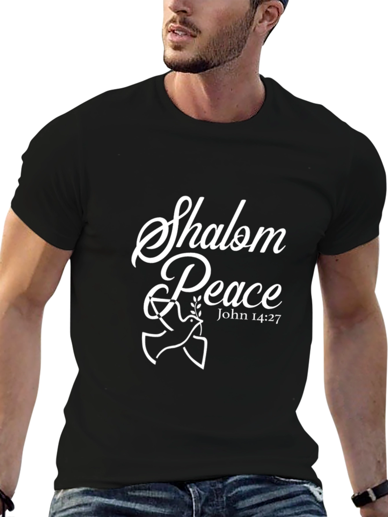 Shalom Peace Dove Graphic T-Shirt - John 14:27