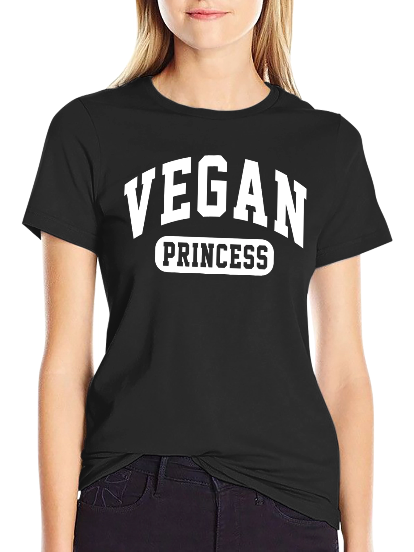 Vegan Princess T-Shirt - Black Short Sleeve