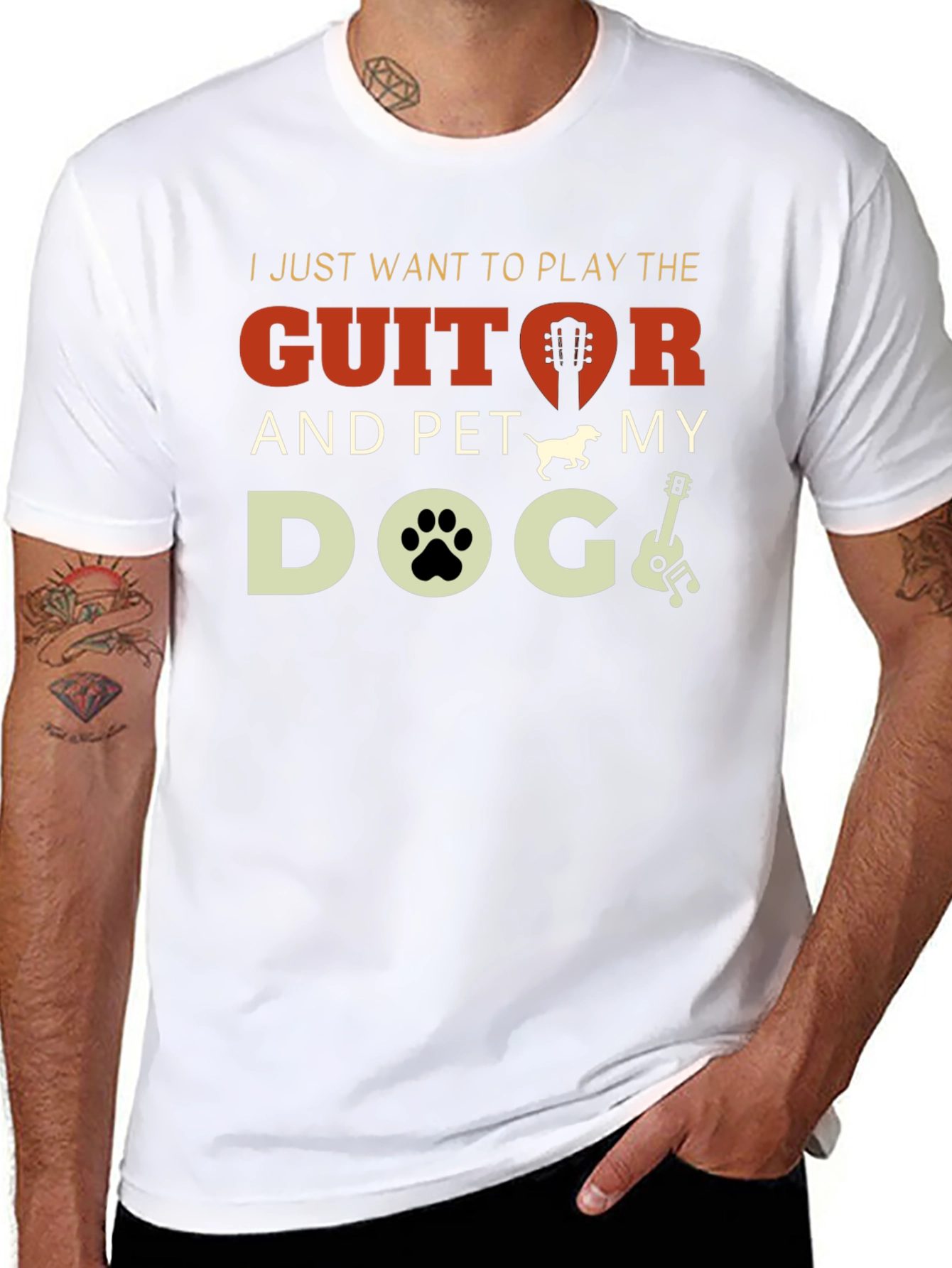 Guitar and Dog Lover T-Shirt