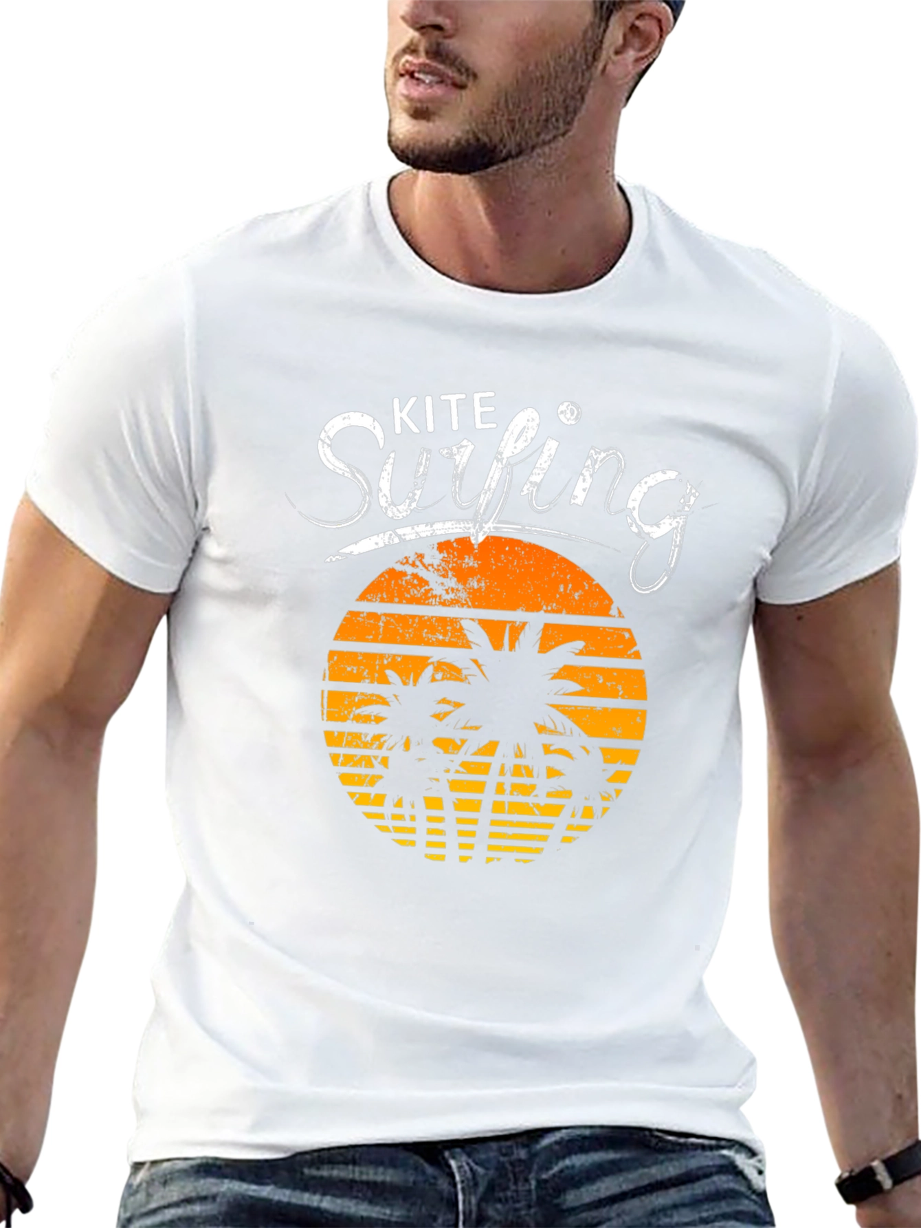 Kite Surfing Black Graphic Tee