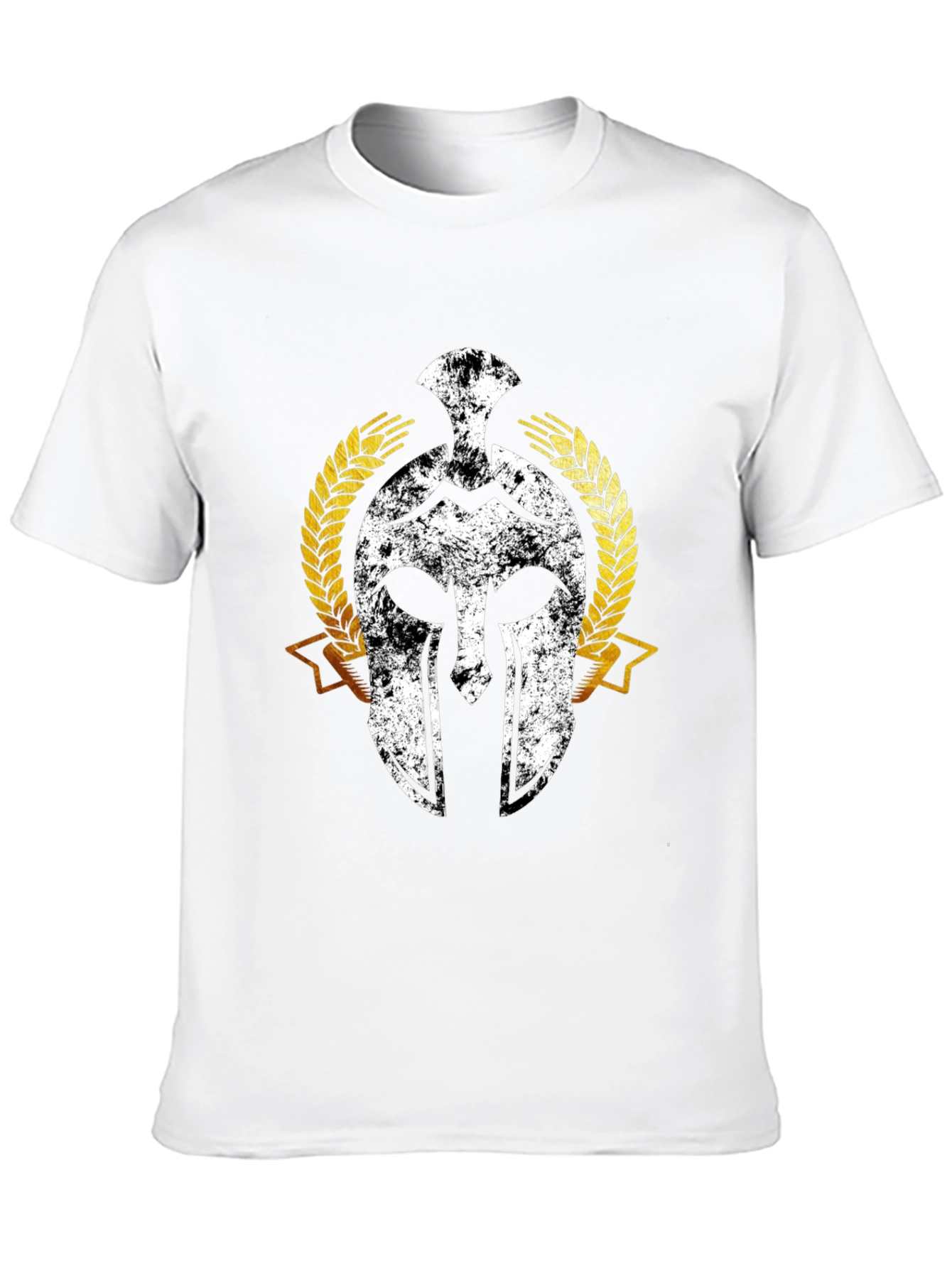 Spartan Warrior Helmet Graphic T-Shirt - Black