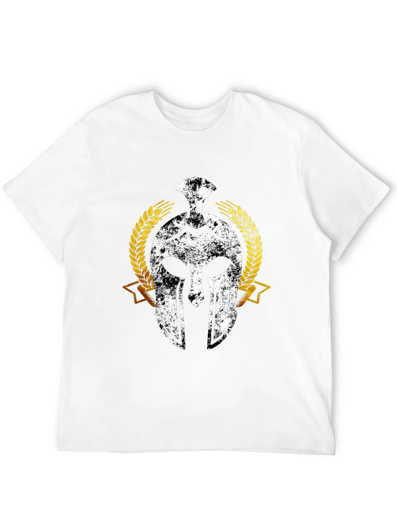 Spartan Warrior Helmet Graphic T-Shirt - Black