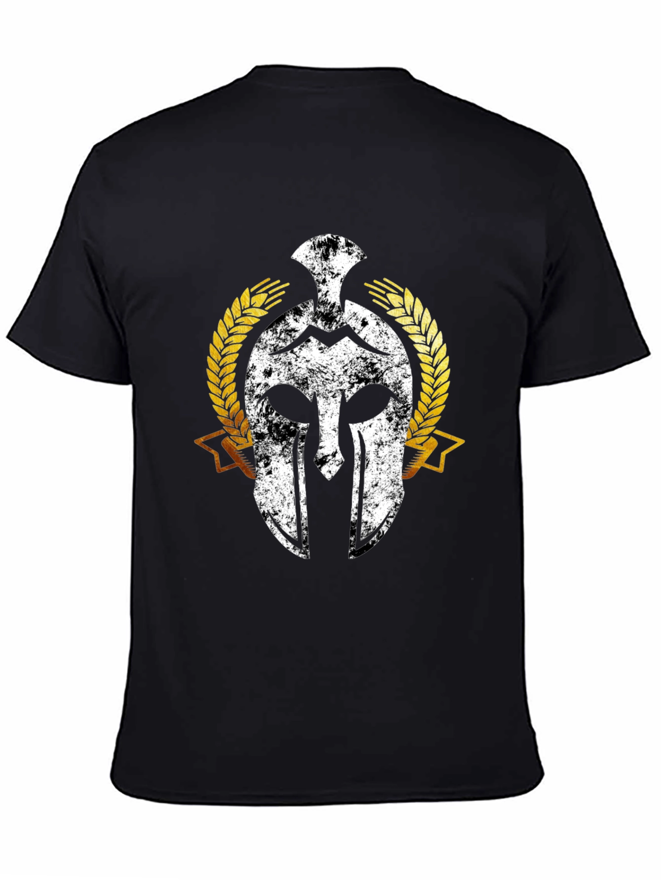 Spartan Warrior Helmet Graphic T-Shirt - Black