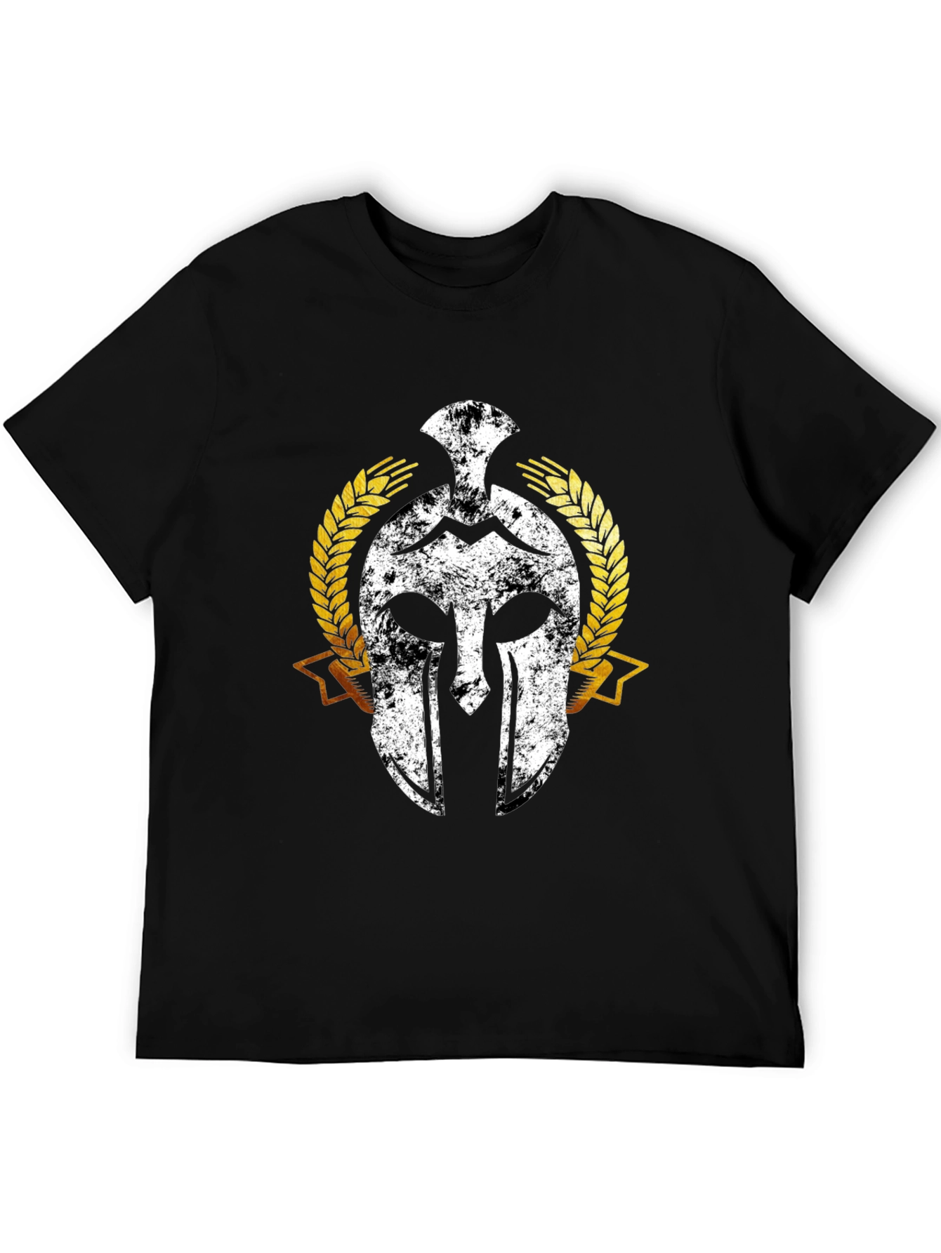 Spartan Warrior Helmet Graphic T-Shirt - Black
