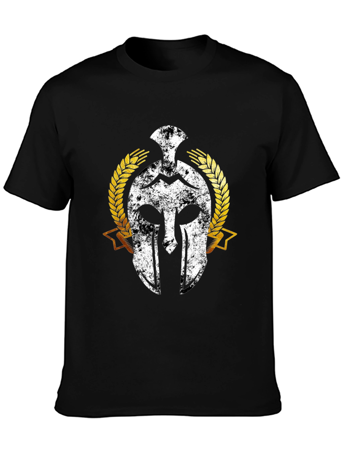 Spartan Warrior Helmet Graphic T-Shirt - Black